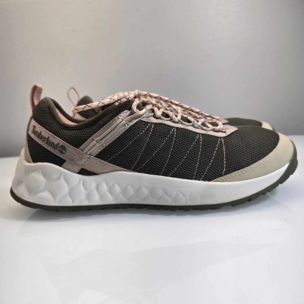 Timberland Hiking Trail Sneaker Women Sz 10 Grey Solar Wave Low Top Green Stride